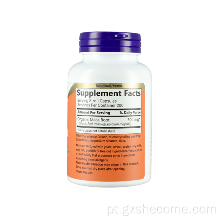 Complexo de maca melhorar as cápsulas de maca de saúde energéticas